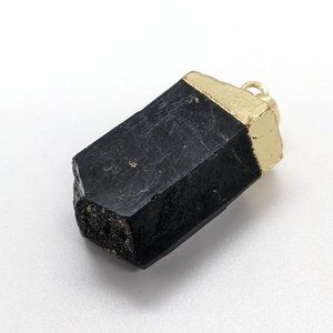 NWOT black tourmaline natural stone pendant